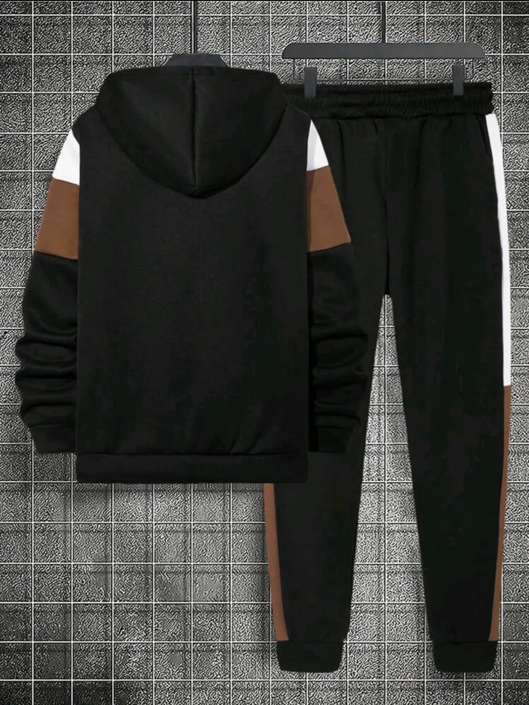 🔥 Men's Fleece Printed Hoodie Track Suit – 2 Piece Winter Set