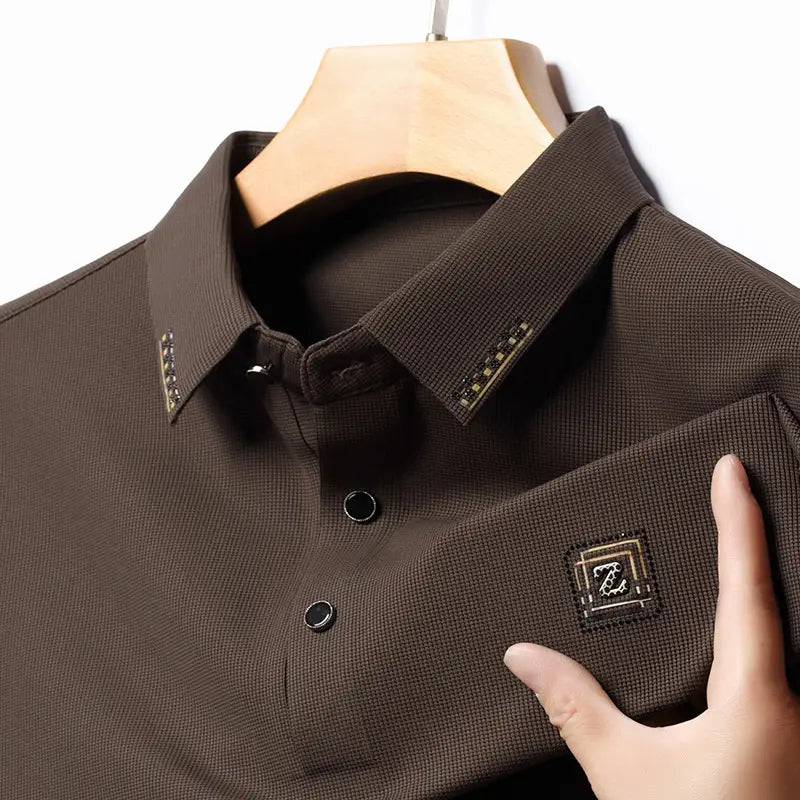 Men’s Dark Green Long Sleeve Polo Shirt | Stylish Casual Wear