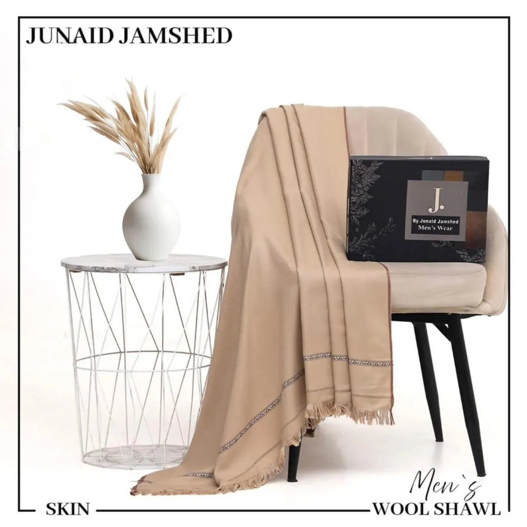 Men's J. Beige Pashmina Wool Shawl 2.5 Gazz
