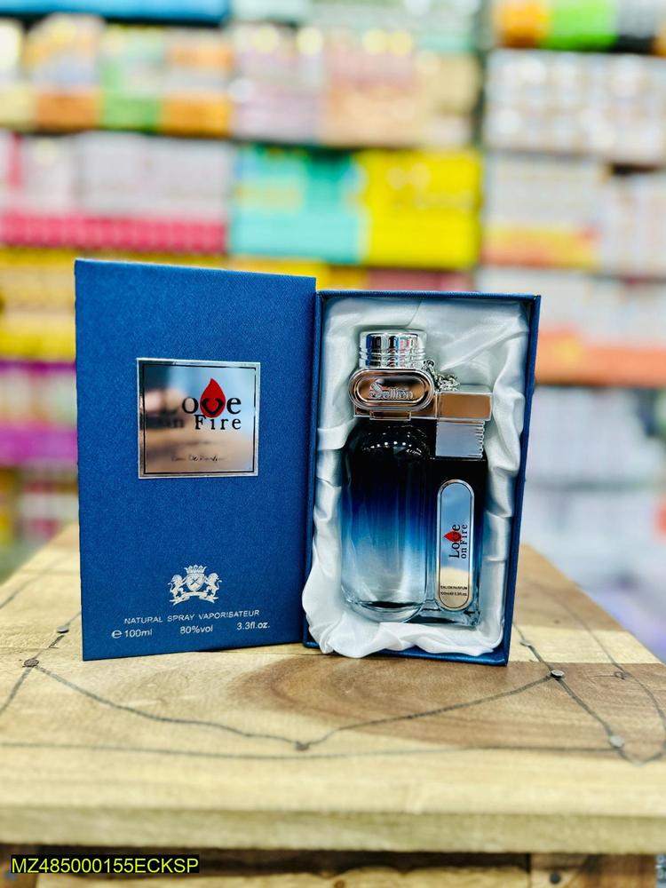 Men's Spicy Perfume 100ml – 8Hr Long Lasting, Sweat Resistant | Blue Bottle with Free Pocket Spray