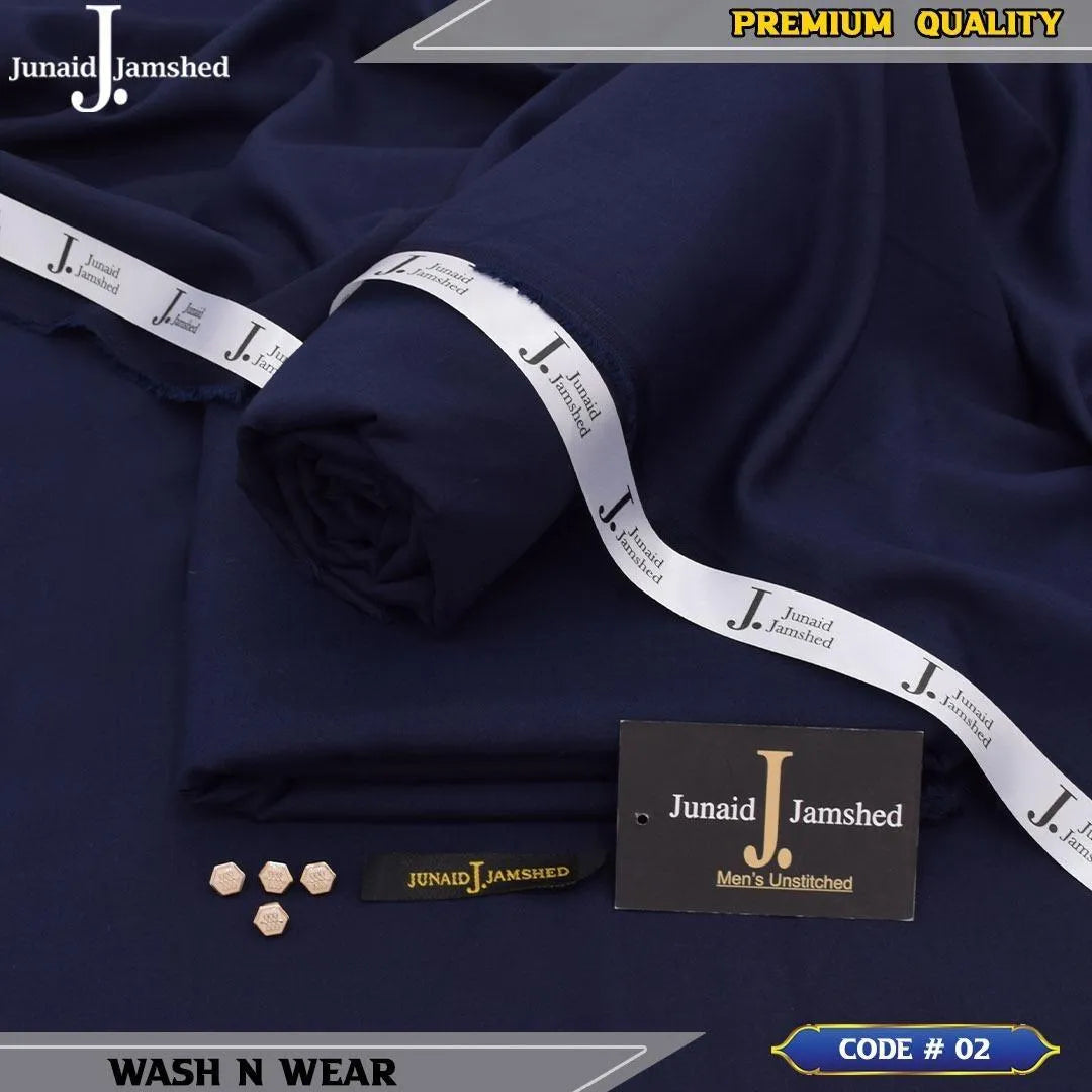 Men Navy Blue Wash & Wear Suit J. Unstitched Collection