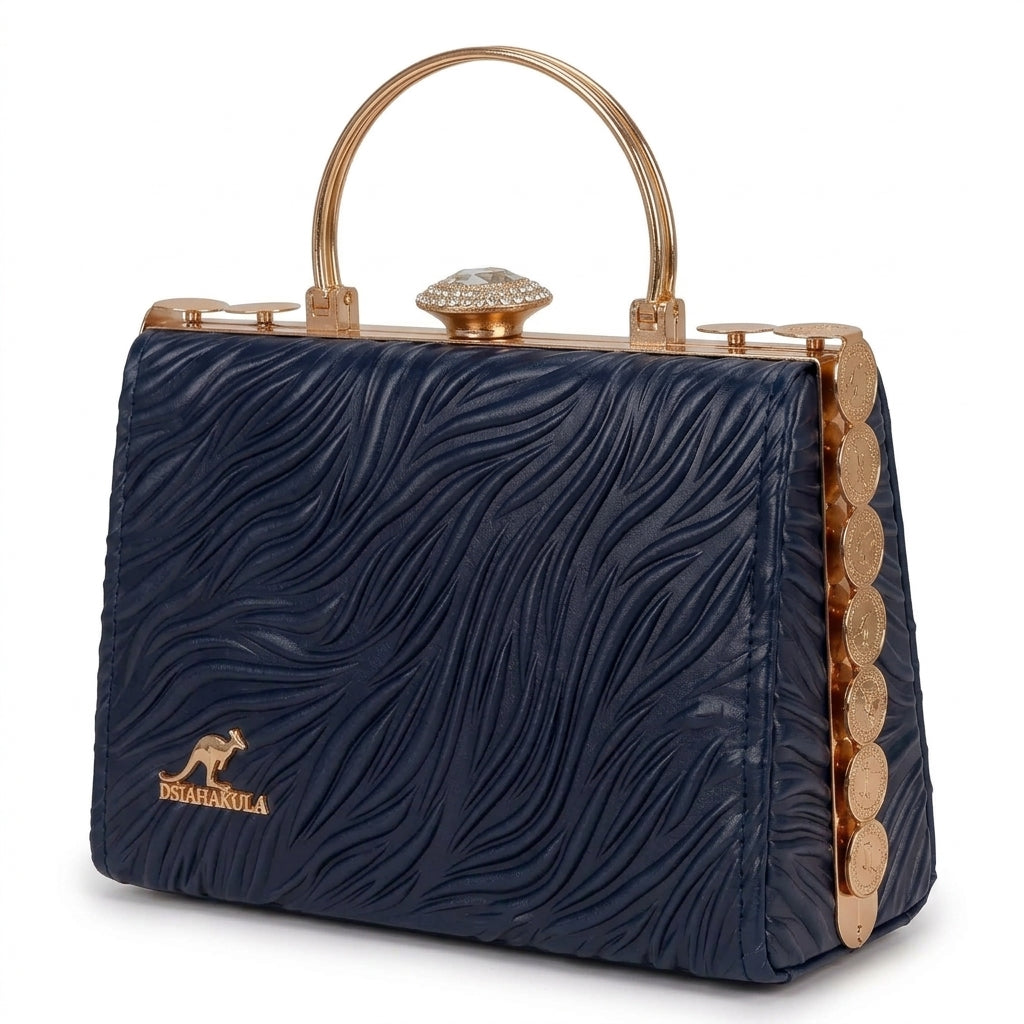 Luxury Women’s Handbag with Gold Coin Detail – Elegant Fashion Purse
