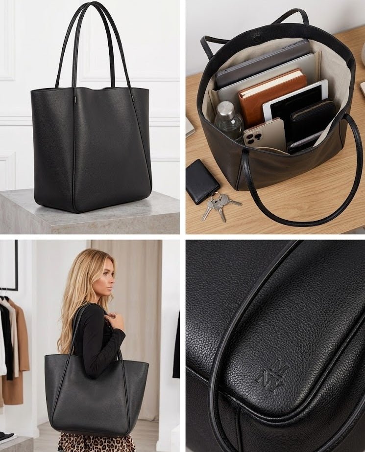 Classic Leather Tote Bag for Women | Elegant, Spacious & Timeless Style