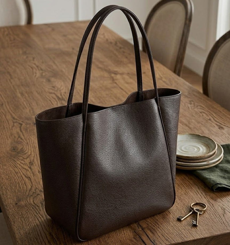 Classic Leather Tote Bag for Women | Elegant, Spacious & Timeless Style
