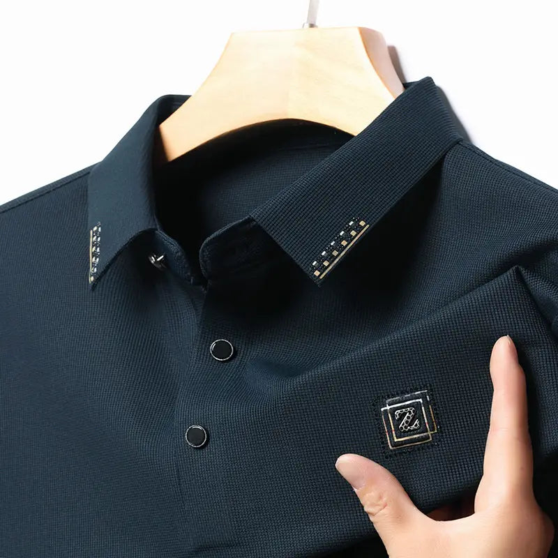 Men’s Dark Green Long Sleeve Polo Shirt | Stylish Casual Wear
