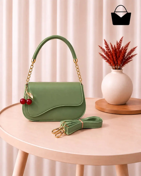 Women's Leather Plain Shoulder Bag