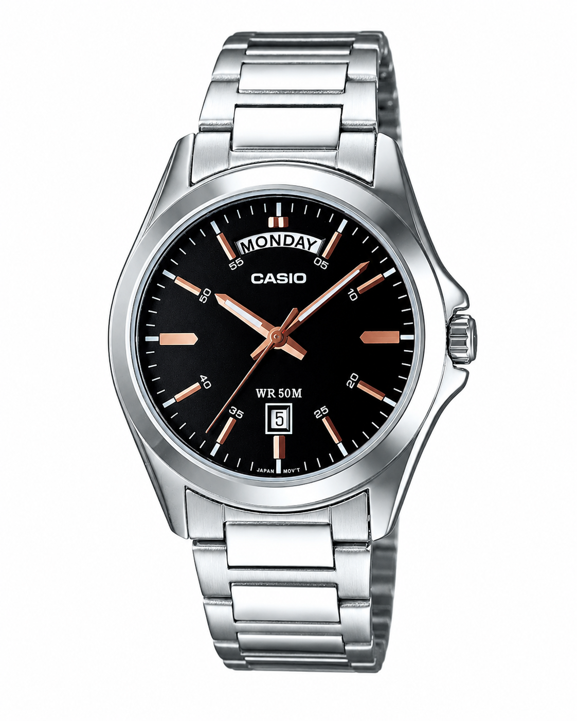 Casio MTP-1370D-1A2VDF Men's Silver Stainless Steel Watch – Black Dial Quartz