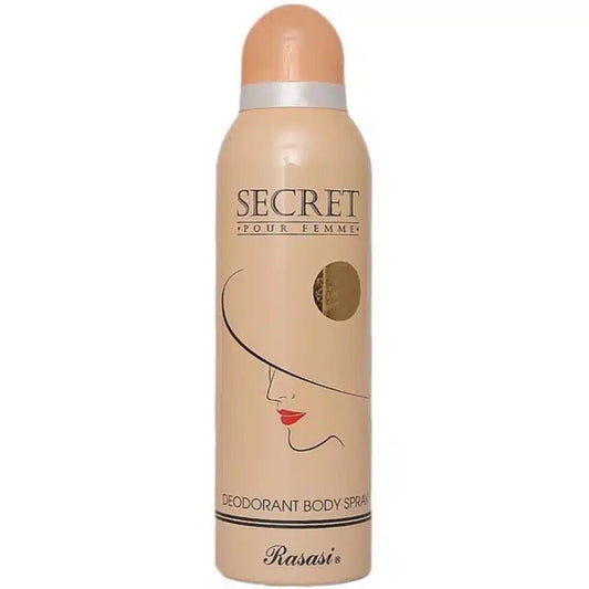 Rasasi Secret Pour Femme Deodorant Body Spray 200ml | Long-Lasting Feminine Fragrance | Imported (3 Variants)